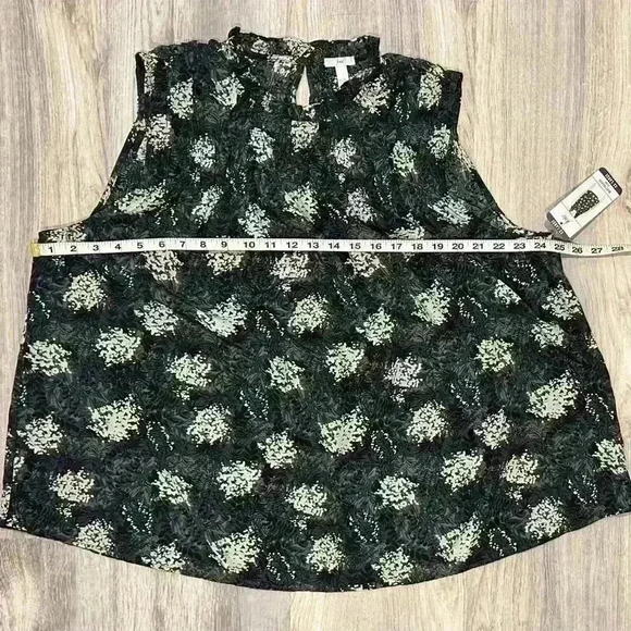 NWT Joie Baltic Print Silky Sleeveless Keyhole Back Floral Top Smocked Size XXL - Picture 3 of 11